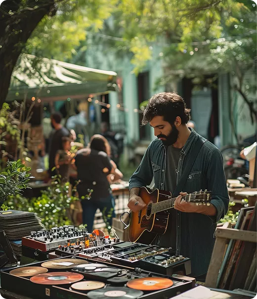 Playing music in a public or business environment